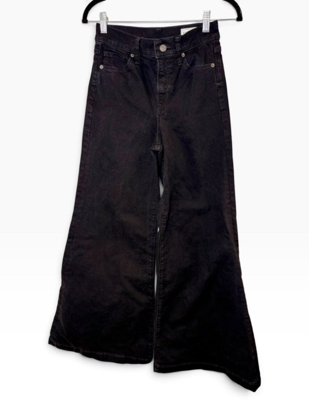 Gap High Rise Wide Flare Black Wash Jeans Size 26 / 2 Regular